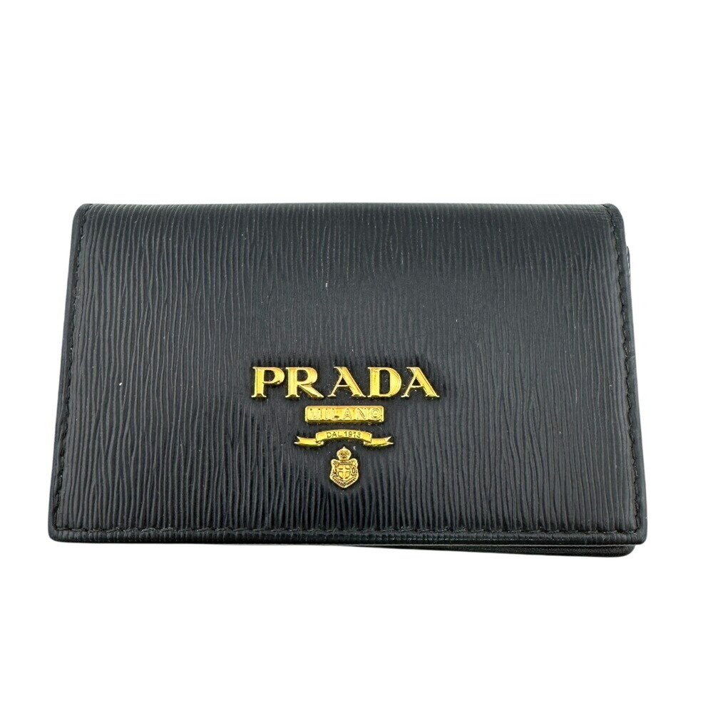 PRADA business card holder, coin purse, small case, plate black